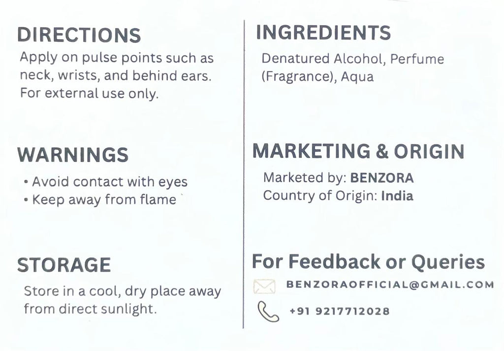 Benzora Midnight Rose Eau de Parfum 60 ml women perfect gift set